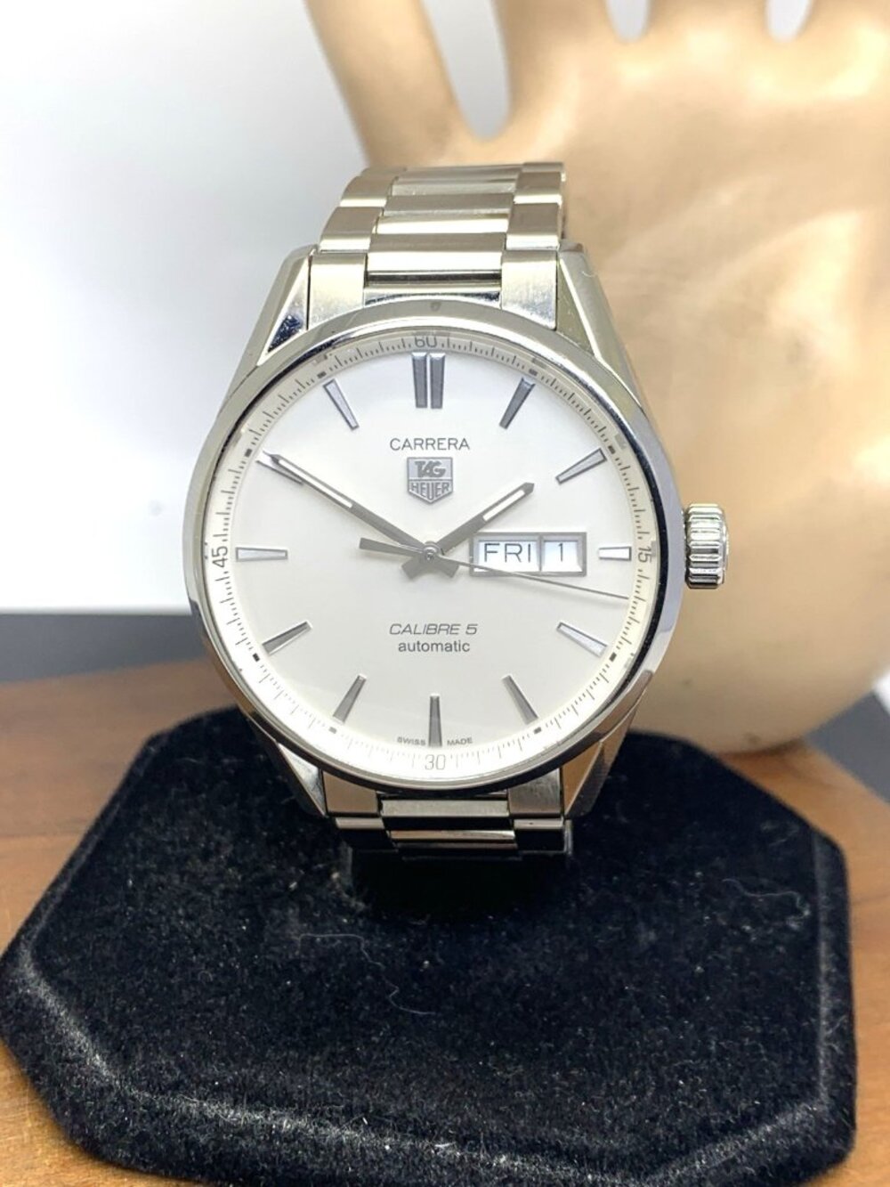 Tag Heuer Carrera Men's Watch WAR201B Swiss Automatic Silver Dial Day Date Steel